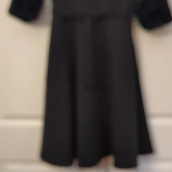 Video Vixen Tabitha Black Faux Fur Collar Flare Dress - Picture 6 of 9